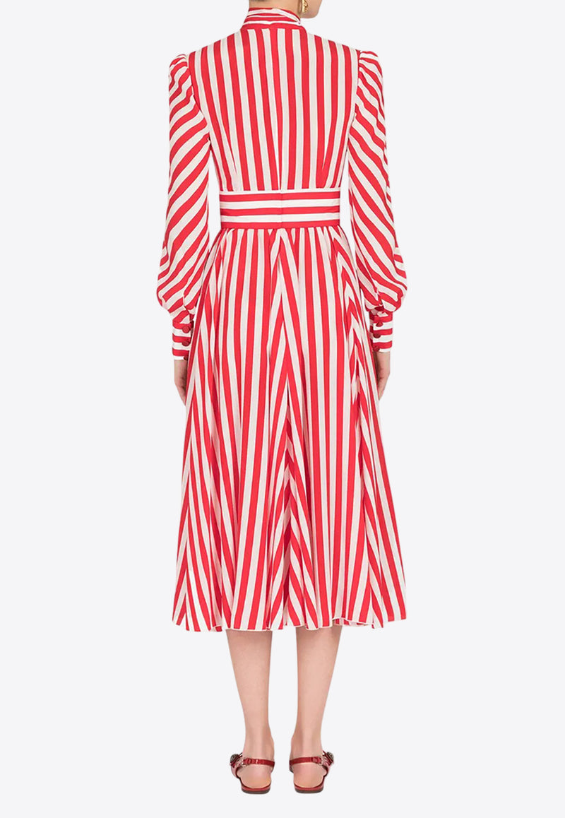 Dolce & Gabbana Striped Midi Dress Red F6H2FT IS1AM HANHS