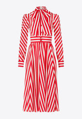Dolce & Gabbana Striped Midi Dress Red F6H2FT IS1AM HANHS