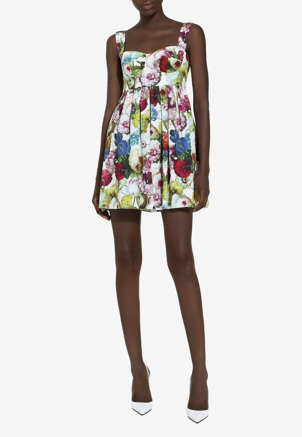 Dolce & Gabbana Nocturnal Flower-Print Mini Corset Dress F6HAAT HS5Q2 HA4YF