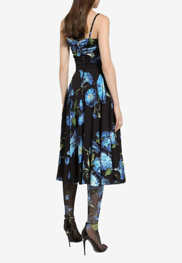 Dolce & Gabbana Sleeveless Bluebell-Print Midi Dress F6HAJT FSA6C HN4YH