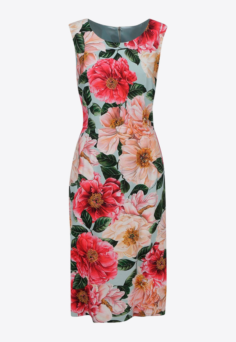 Dolce & Gabbana Floral Print Midi Dress Multicolor F6I6WT FSRMU HC2AI