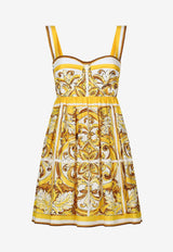 Dolce & Gabbana Majolica Print Mini Corset Dress F6JDAT FI5JJ H45DQ Yellow