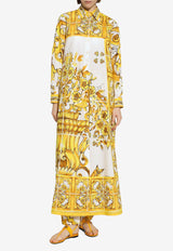 Dolce & Gabbana Majolica Print Maxi Shirt Dress F6JDET HH5EA HG3TN Yellow