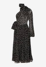 Dresses Polka-Dot One-Shoulder Chiffon Dress F6JFLT IS1UI HNBDW