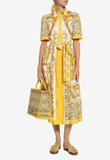 Dolce & Gabbana Majolica Print Midi Shirt Dress F6JFNT FI5JK HG5DQ Yellow