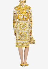 Dolce & Gabbana Majolica Print Midi Shirt Dress F6JHNT HH5EA HG3TN Yellow