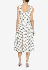 Dolce & Gabbana Polka Dot Print Midi Dress F6JHVT HS5R7 HWZQN White