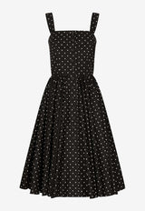 Dolce & Gabbana Polka Dot Print Midi Dress F6JJCT HS5R6 HNZPW Black