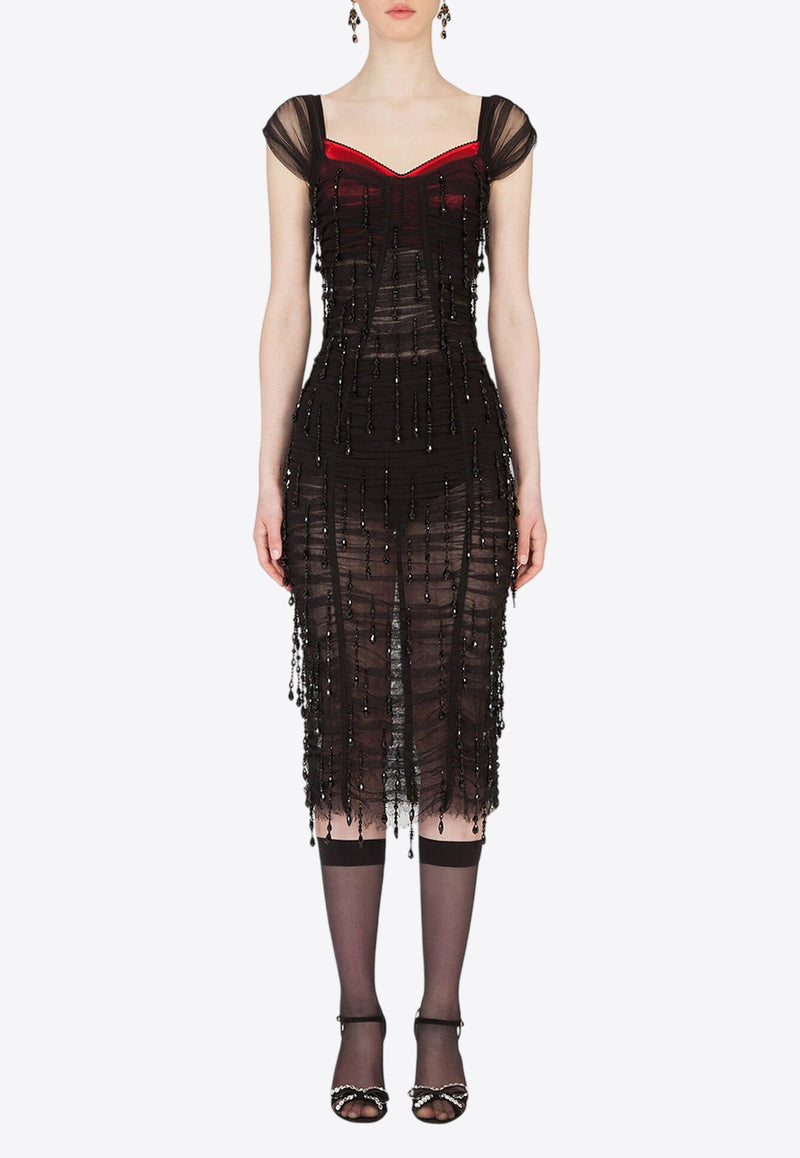 Dolce & Gabbana Crystal-Embellished Midi Dress Black F6K4LZ GD0N1 S8400