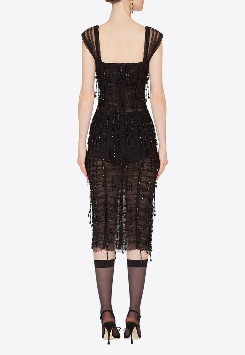 Dolce & Gabbana Crystal-Embellished Midi Dress Black F6K4LZ GD0N1 S8400