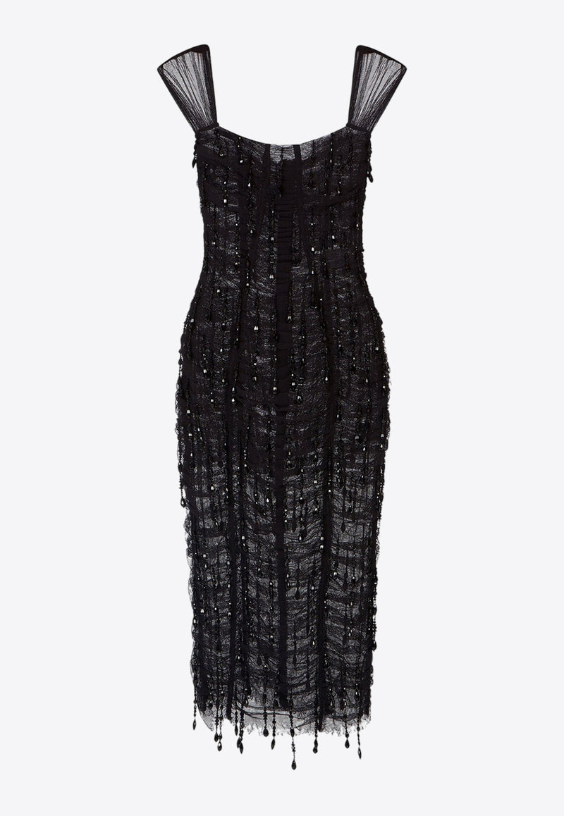 Dolce & Gabbana Crystal-Embellished Midi Dress Black F6K4LZ GD0N1 S8400