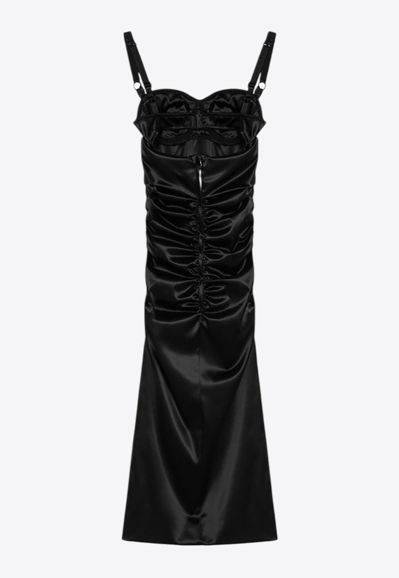 Dolce & Gabbana Draped Brassiere Midi Dress Black F6TUZTFURAD/Q_DOLCE-N0000