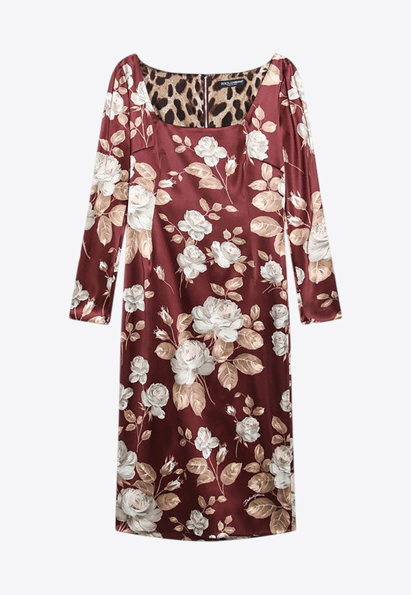 Dolce & Gabbana Floral Print Satin Midi Dress Multicolor F6TYGTFSIB8/R_DOLCE-HR5QQ