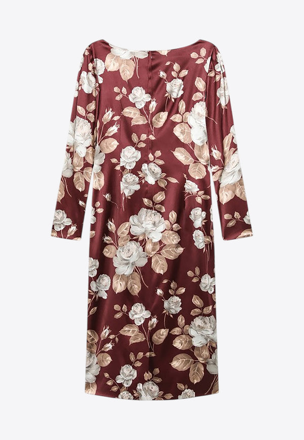Dolce & Gabbana Floral Print Satin Midi Dress Multicolor F6TYGTFSIB8/R_DOLCE-HR5QQ