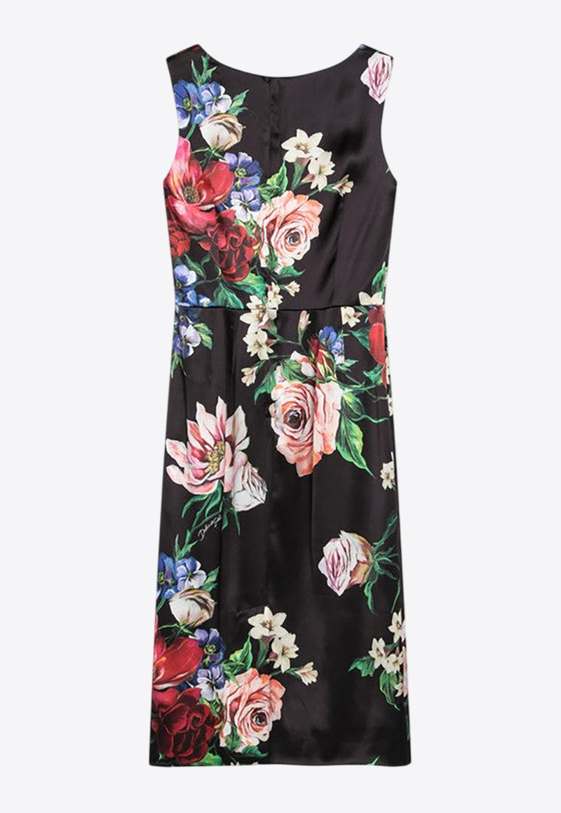 Dolce & Gabbana Floral Print Sleeveless Midi Dress Multicolor F6ZJ6TFSIB5/Q_DOLCE-HN5PR