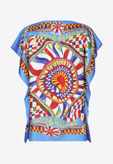 Dolce & Gabbana Carretto Print Silk Top Multicolor F756AT HI1MJ HH4KT