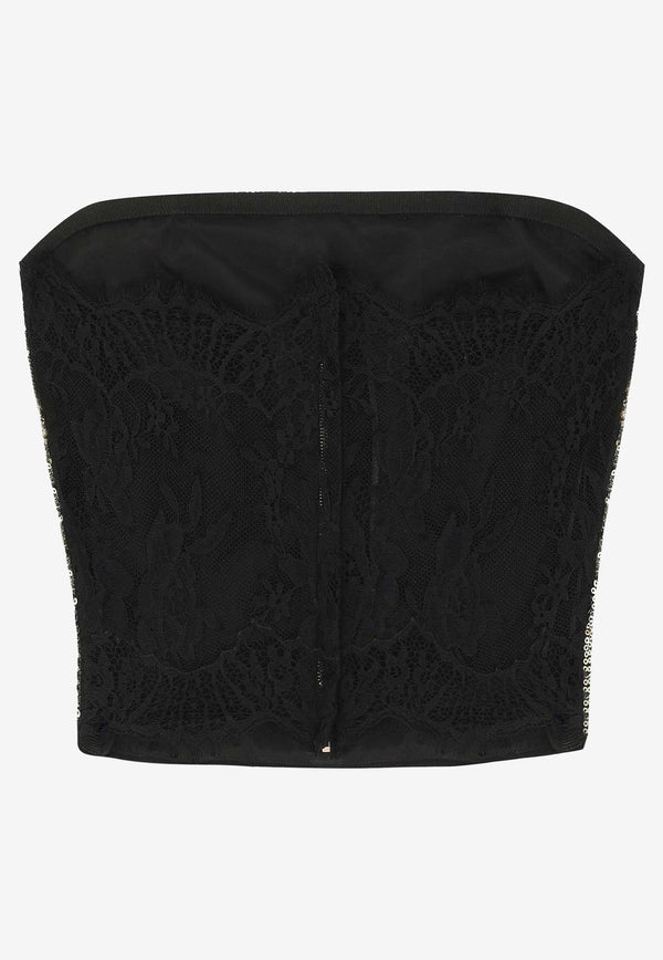 Dolce & Gabbana Sequin-Embellished Strapless Top F79BZT FLMK4 S0985