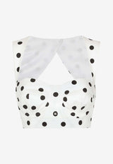 Dolce & Gabbana Polka Dot Print Corset Top F7AA7T FSFNM HWZRN White