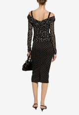 Dolce & Gabbana Polka Dot Print Tulle Top F7AB5T FSRP2 HNBDW Black