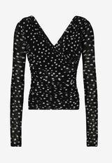 Dolce & Gabbana Polka Dot Print Tulle Top F7AB5T FSRP2 HNBDW Black