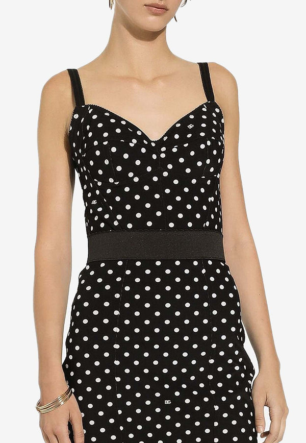 Dolce & Gabbana Polka Dot Corset Top F7AB7T FSUBG HNZQW Black