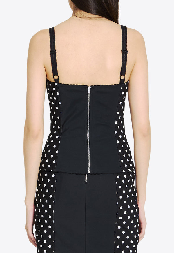 Dolce & Gabbana Polka Dot Sleeveless Top F7AB8T FSUBG HNZQW Black