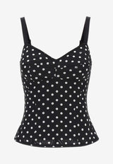 Dolce & Gabbana Polka Dot Sleeveless Top F7AB8T FSUBG HNZQW Black