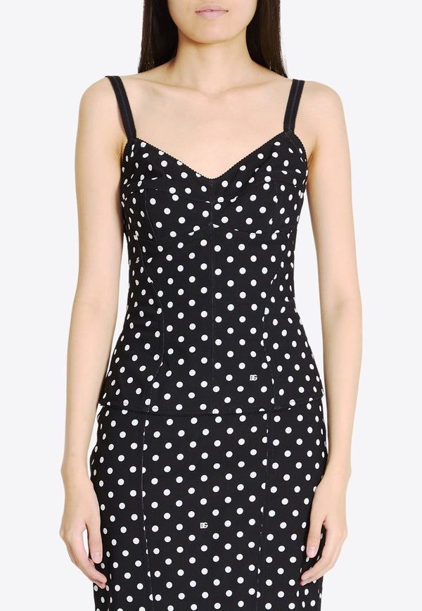 Dolce & Gabbana Polka Dot Sleeveless Top F7AB8T FSUBG HNZQW Black