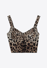 Dolce & Gabbana Leopard Print Bustier Top Brown F7T19TFSSF7/S_DOLCE-HY13M