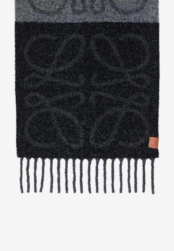 Loewe Two-Tone Anagram Wool Scarf Gray F811257X79WO/S_LOEW-1156