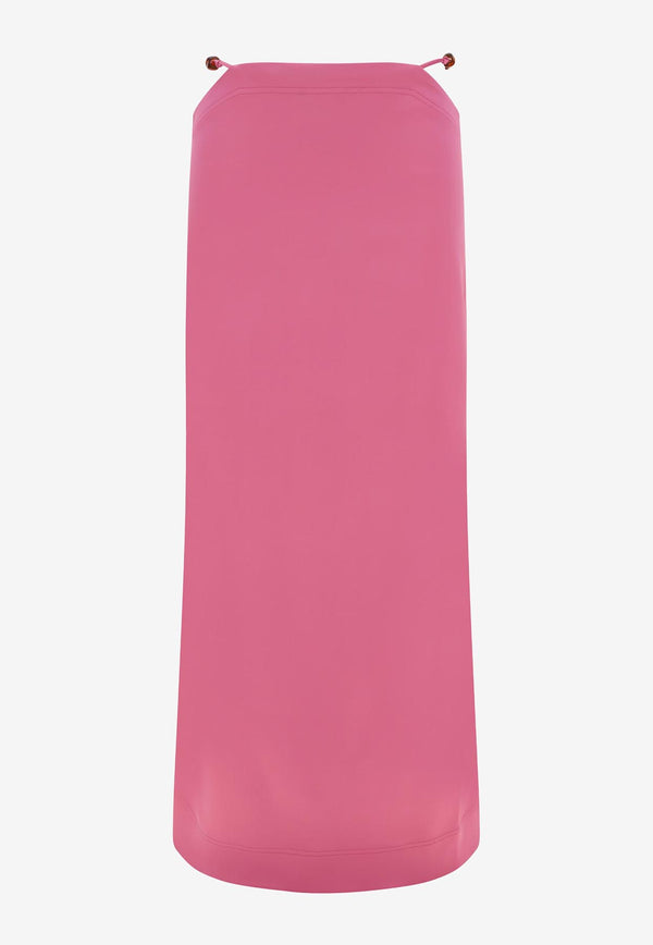 GANNI Double Satin Maxi Skirt Pink F8206PINK