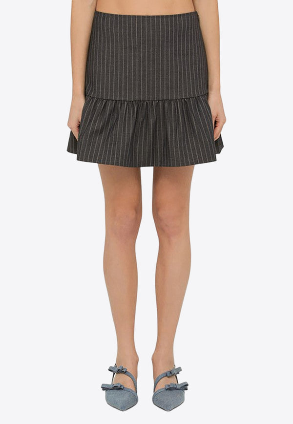 GANNI Pinstripe Mini Skirt Gray F86736474/O_GAN-016
