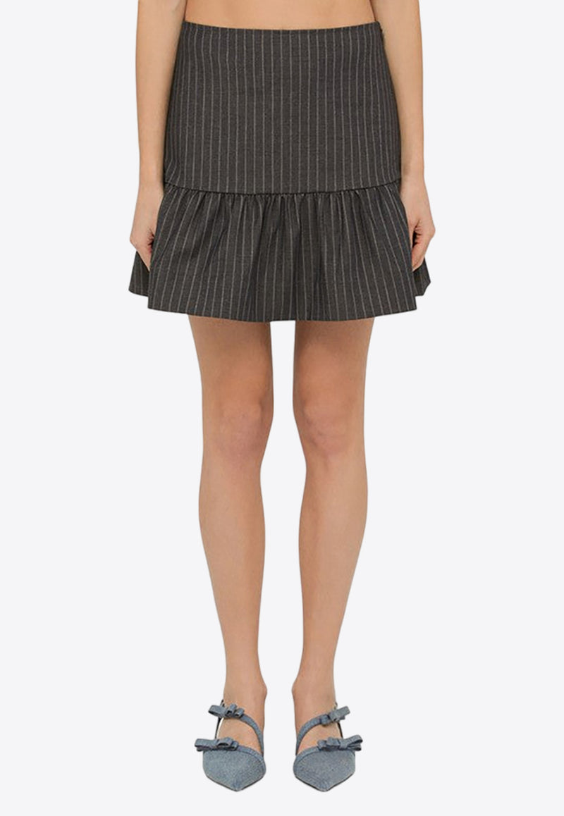 GANNI Pinstripe Mini Skirt Gray F86736474/O_GAN-016