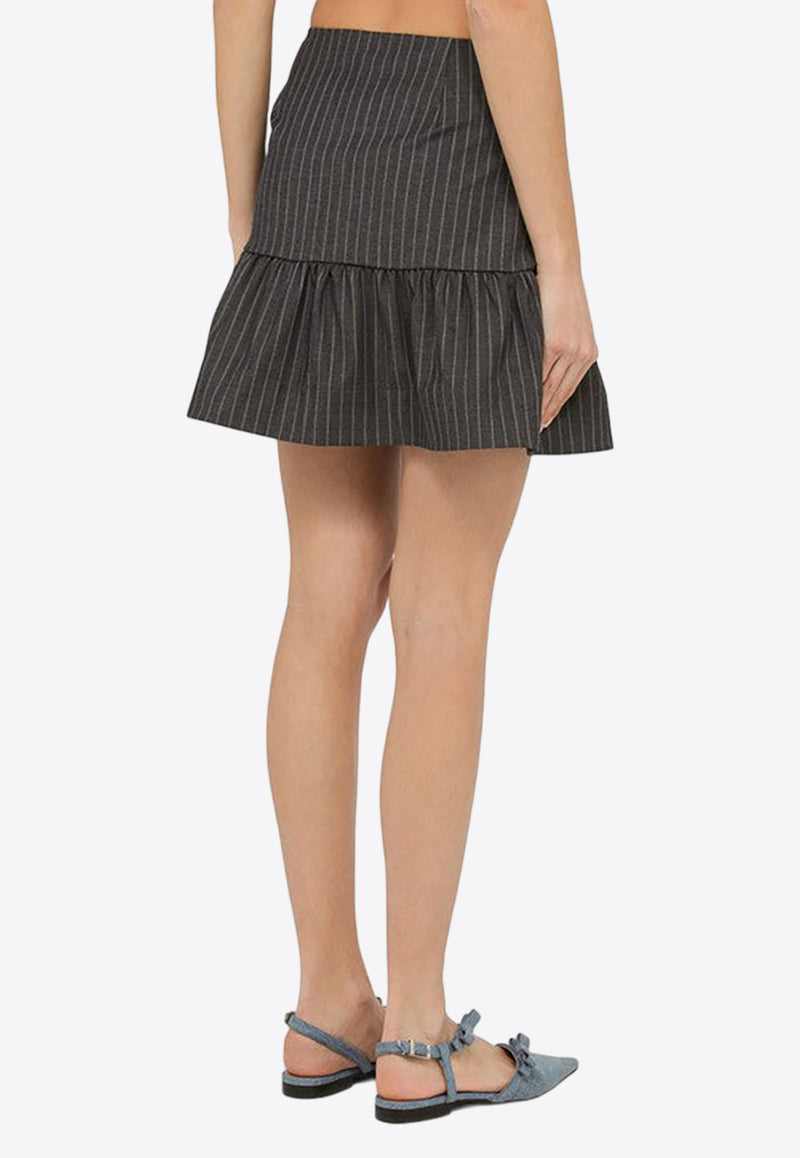 GANNI Pinstripe Mini Skirt Gray F86736474/O_GAN-016