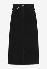 A-Line Corduroy Maxi Skirt GANNI F8799BLACK