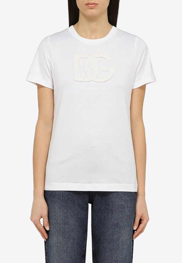 Dolce & Gabbana Logo-Embroidered Crewneck T-shirt F8M68ZGDB9O/O_DOLCE-W0800