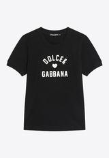 Dolce & Gabbana Logo Print Crewneck T-shirt Black F8N08ZGDDBF/R_DOLCE-N0000