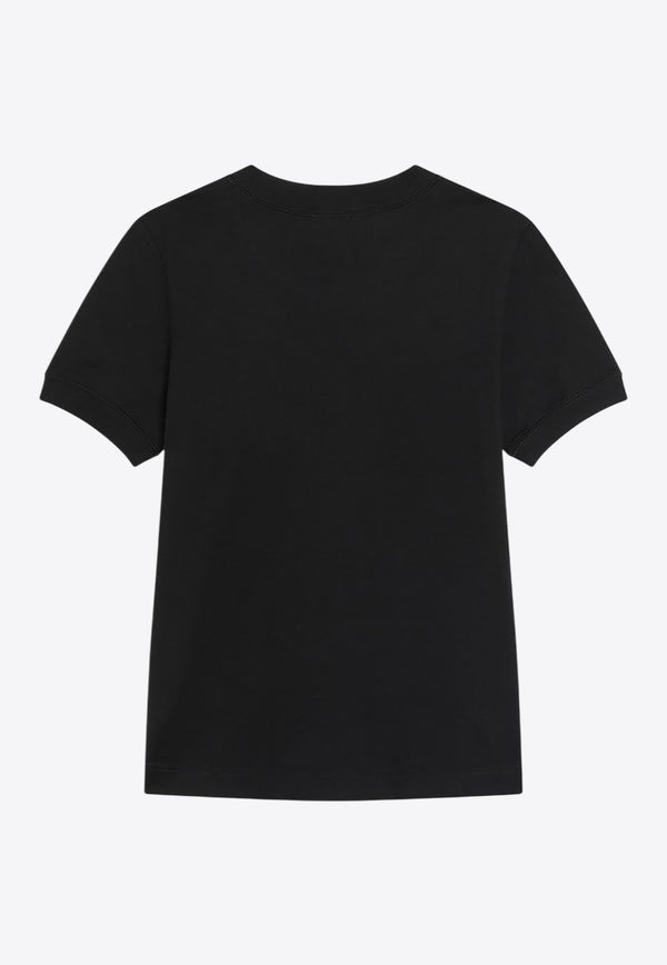 Dolce & Gabbana Logo Print Crewneck T-shirt Black F8N08ZGDDBF/R_DOLCE-N0000