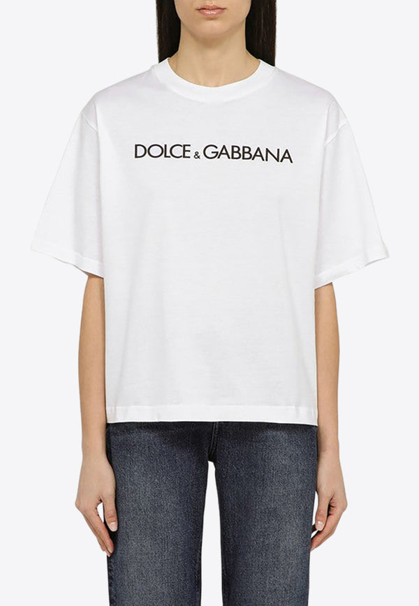 Dolce & Gabbana Logo-Print Crewneck T-shirt F8U10TG7H4P/O_DOLCE-W0800