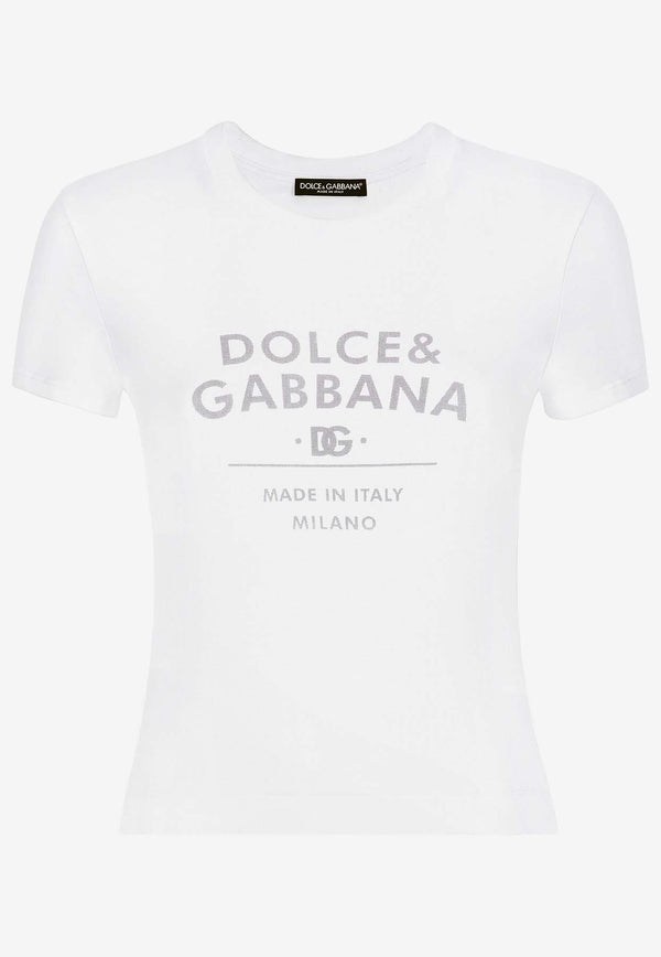 Dolce & Gabbana Logo Lettering-Print Crewneck T-shirt F8U48T GDB6W W0800
