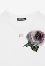 Dolce & Gabbana Floral Appliqué Short-Sleeved T-shirt F8U99Z GDCB1 W0800
