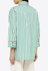 GANNI Long-Sleeved Striped Shirt F90226475/O_GAN-879