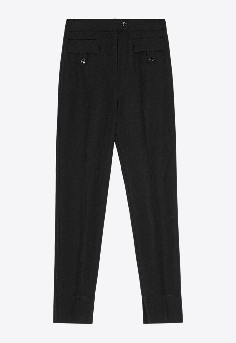 GANNI Light Twill Tailored Pants Black F9602BLACK