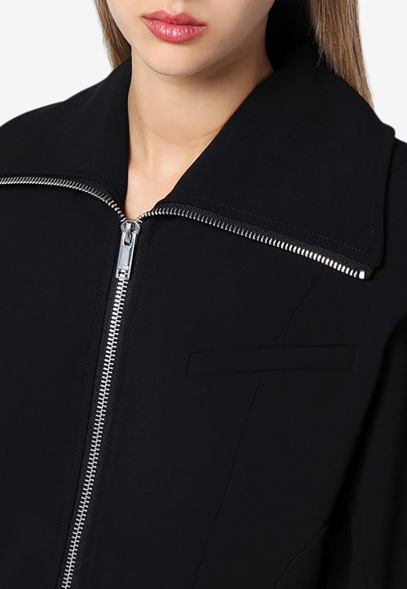 GANNI Wide-Collar Zip Jacket  Black F96086752/P_GAN-099