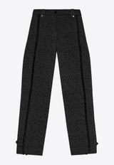 GANNI Tweed High-Waist Tailored Pants Black F9629BLACK