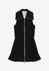 GANNI Bonded Crepe Mini Dress Black F9709BLACK