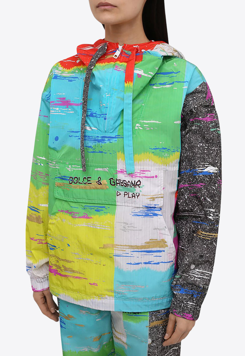 Dolce & Gabbana Graphic Print Windbreaker Jacket Multicolor F9L83T FHMHV HH3FI