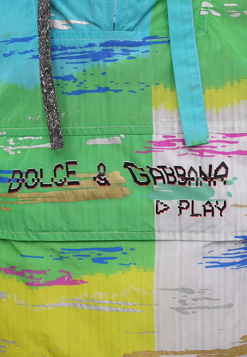 Dolce & Gabbana Graphic Print Windbreaker Jacket Multicolor F9L83T FHMHV HH3FI