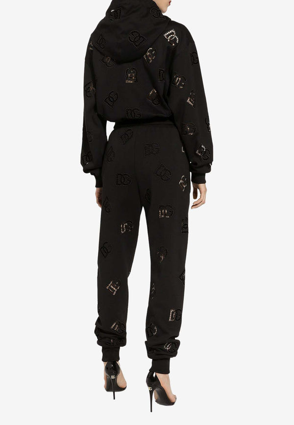Dolce & Gabbana All-Over Mesh-Logo Hooded Sweatshirt F9P36Z GDB9T N0000