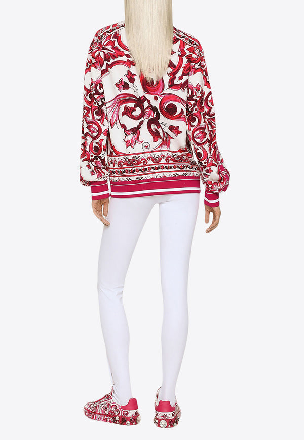 Dolce & Gabbana Majolica Print Zip-Up Jacket Multicolor F9Q75T FPIAH H63TN
